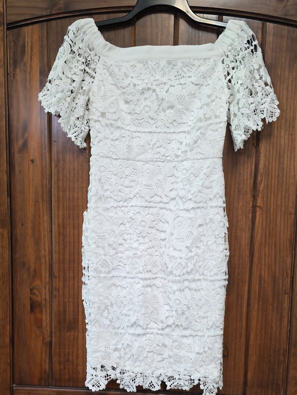 Lulus White Lace Off-Shoulder Sheath Dress - Size S